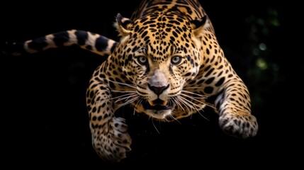 Fototapeta premium Majestic Leopard in Motion