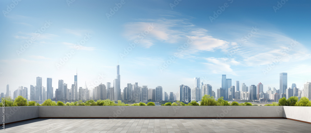 Poster City Skyline from Rooftop Terrace