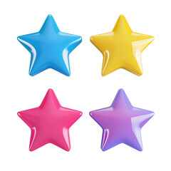 Obraz premium 3d five star rating icon on transparent background