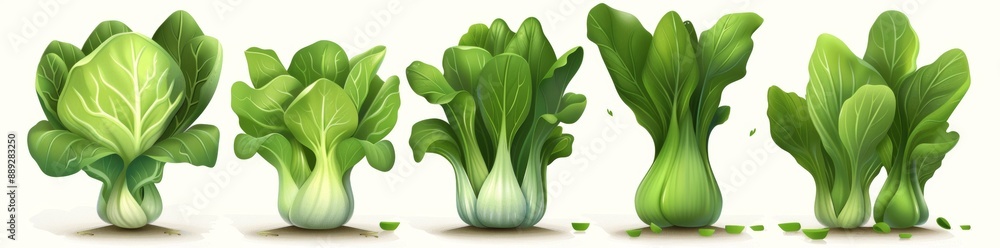 Poster hyperrealistic smooth mustard greens isolated on transparent background photoshop file