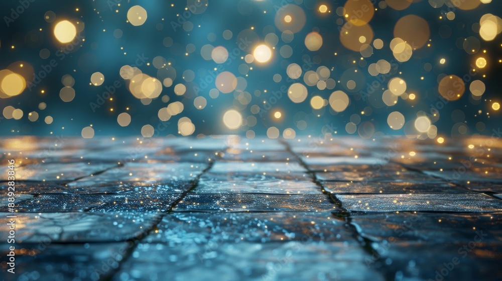 Poster festive background with bokeh and golden lights, background with light spots and bokeh, bright circl