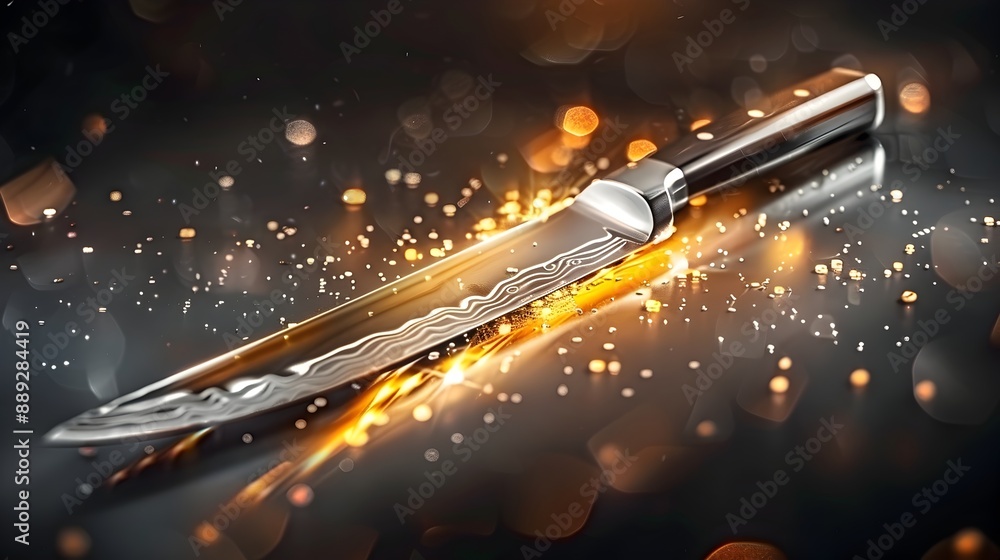 Poster steak knife with encryption markings for secure data protection