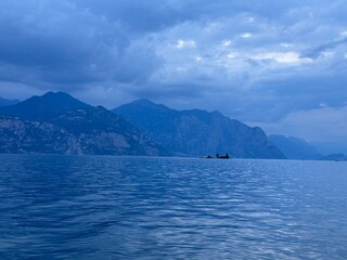Lake and the mountains