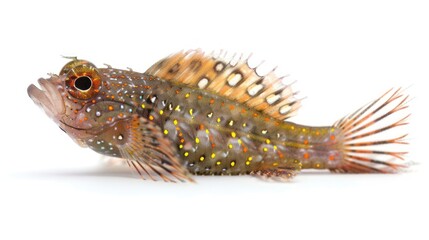 Fototapeta premium Lawnmower Blenny full body on white background