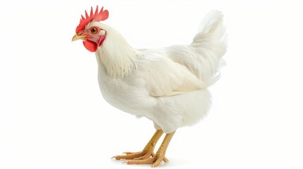 Fototapeta premium Leghorn Chicken full body on white background