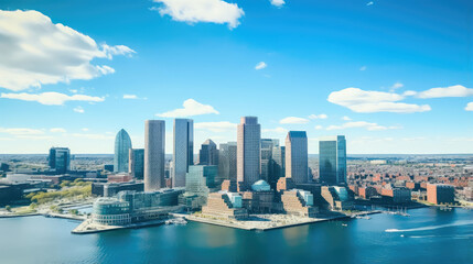 Fototapeta premium Urban Elegance: Skyline Above the Water