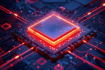 Obraz premium Create an illustration of microchips used in computers and cell phones