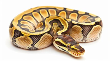 Lemon Blast Ball Python full body on white background