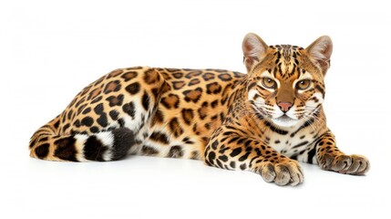 Fototapeta premium Leopard Cat full body on white background