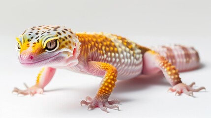 Fototapeta premium Leopard Gecko full body on white background
