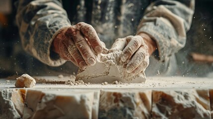 a person is making something out of clay