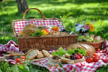 Picnic Delight: Fresh and Healthy Outdoor Spread on a Summer Day