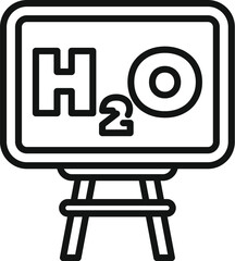 Simple illustration of a school blackboard displaying the chemical formula for water, perfect for educational materials