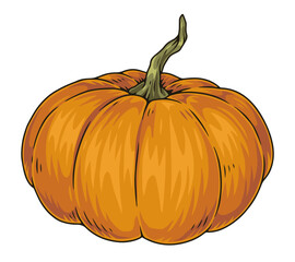 Organic pumpkin detailed sticker colorful