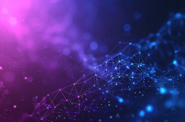 Abstract Network Connections with Futuristic Glow