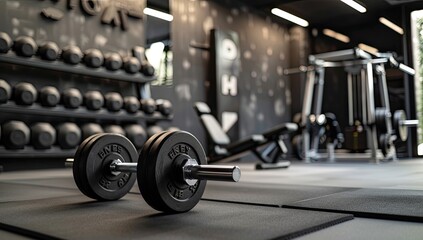 Obraz premium Fitness Equipment in Modern Gym