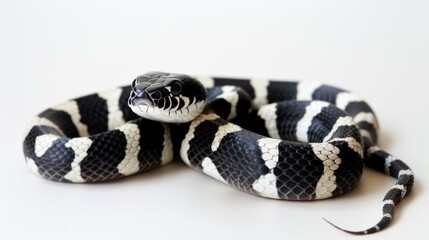 Naklejka premium Malayan Krait full body on white background