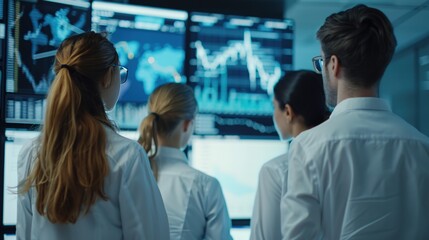 Strategic Oil Finance Analysis by Business Team on Digital Display