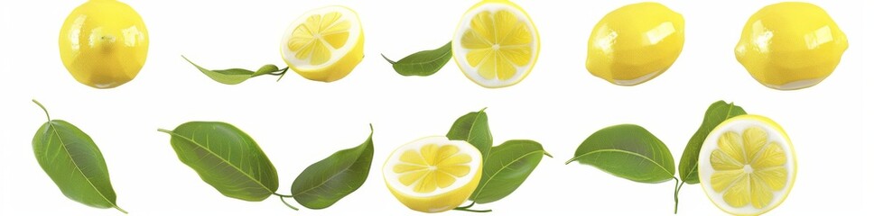 Hyperrealistic Isolated Lemons With A Transparent Background