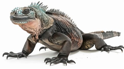 Marine Iguana full body on white background