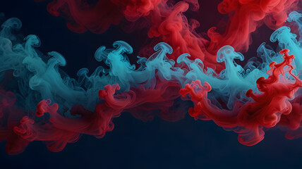 red and yellow smoke on black, ai generated