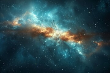 Obraz premium Milky Way galaxy in space vibrant and detailed artistic scene inviting setting cosmic beauty surreal and awe inspiring celestial display