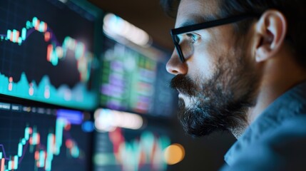 Modern Financial Analyst Utilizing AI for Stock Market Analysis and Financial Innovation