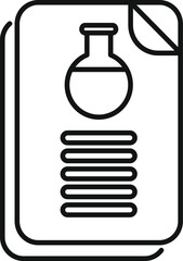 Line drawing of a chemistry book cover featuring an erlenmeyer flask and text lines