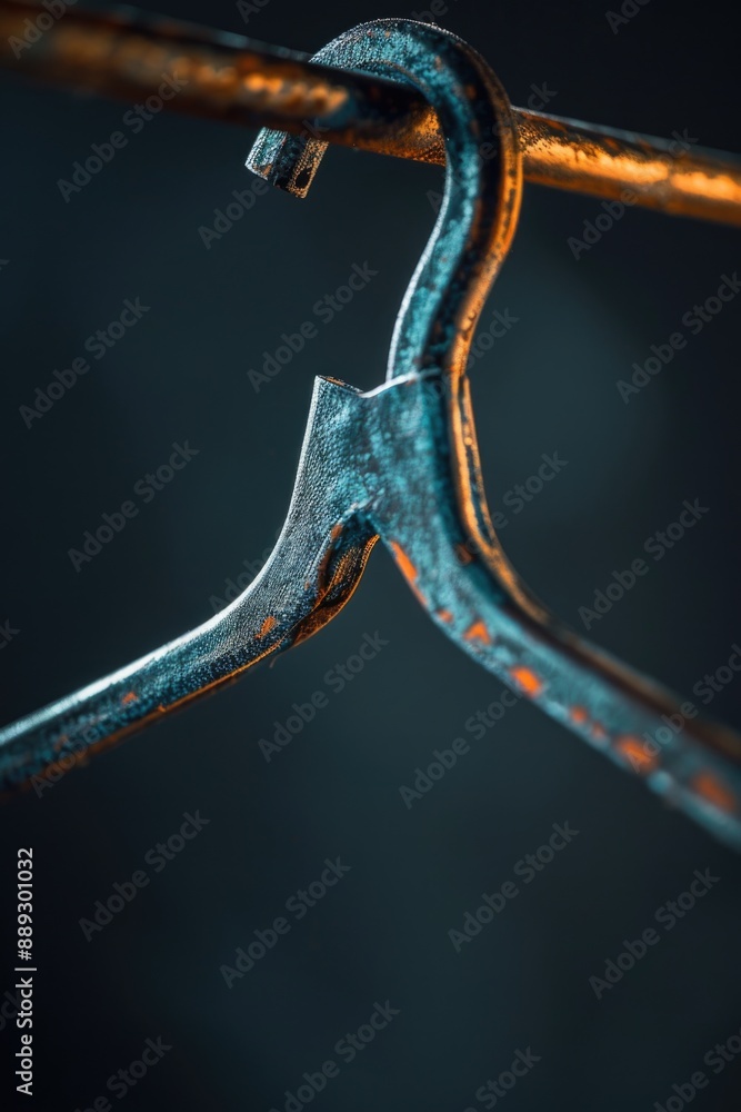 Aufkleber close-up shot of a pair of scissors attached to a wire, suitable for diy or crafting scenes
