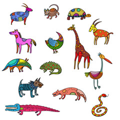 animal doodle hand drawing for design, template, website, character, icon, etc