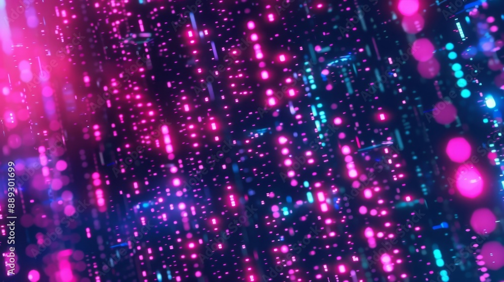 Aufkleber A dark background with streaks of pink and blue lights creating a dynamic abstract pattern.