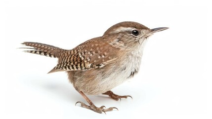 Fototapeta premium House wren full body on white background