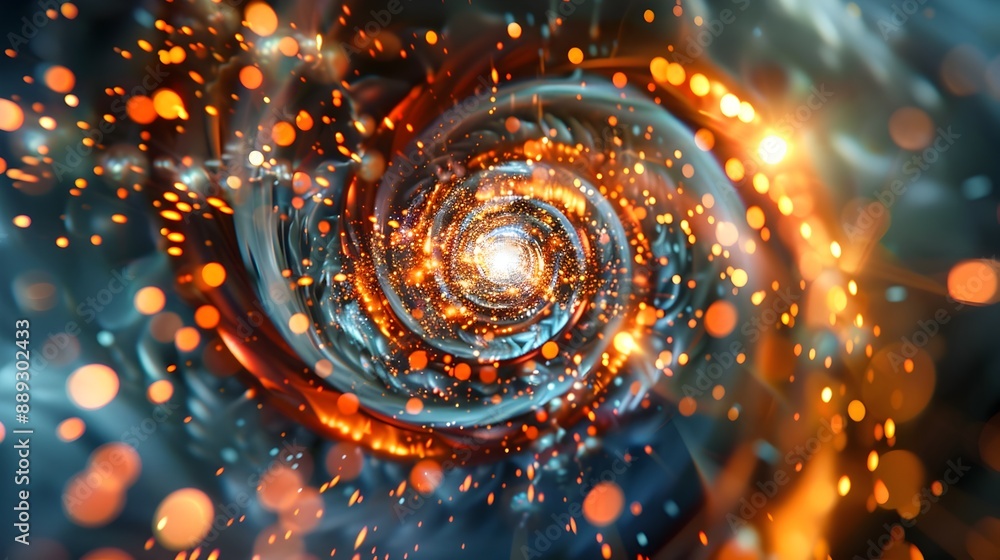 Poster mesmerizing magnetic particle tester swirling in a dizzying vortex of sensations