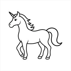 silhouette of a unicorn line art