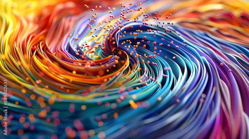 Poster magnetic particle tester swirling in mesmerizing psychedelic patterns