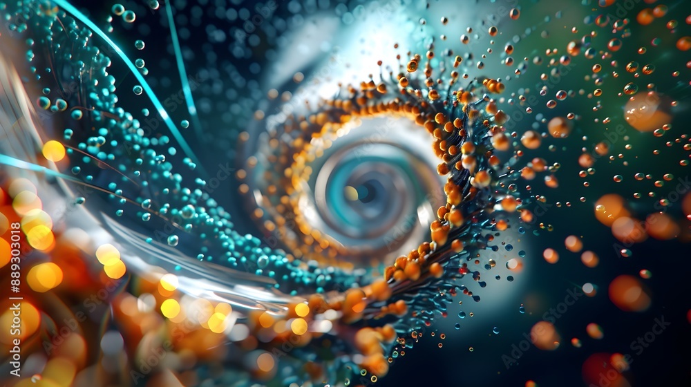 Poster hypnotic vortex of magnetic particle tester swirling in dizzying patterns