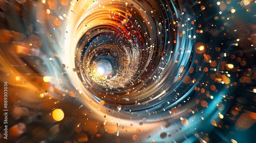 Poster magnetic particle vortex of mesmerizing swirling patterns and luminous energy