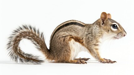 Fototapeta premium Indian Palm Squirrel full body on white background