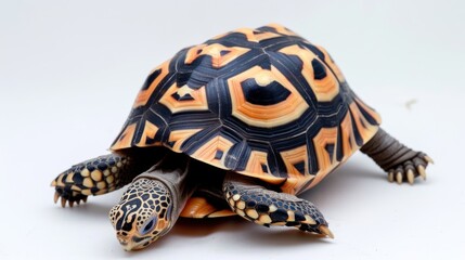 Obraz premium Indian Star Tortoise full body on white background