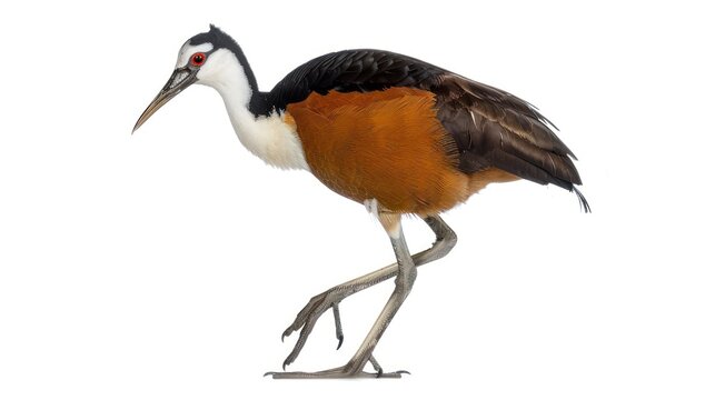 Jacana full body on white background