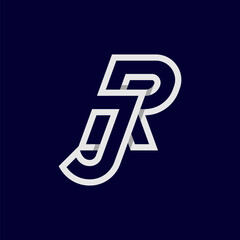 Initial Letter JR or RJ  Logo, Monogram Logo letter J with R combination, design logo template, vector illustration