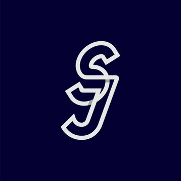 Initial Letter JS or SJ  Logo, Monogram Logo letter J with S combination, design logo template, vector illustration