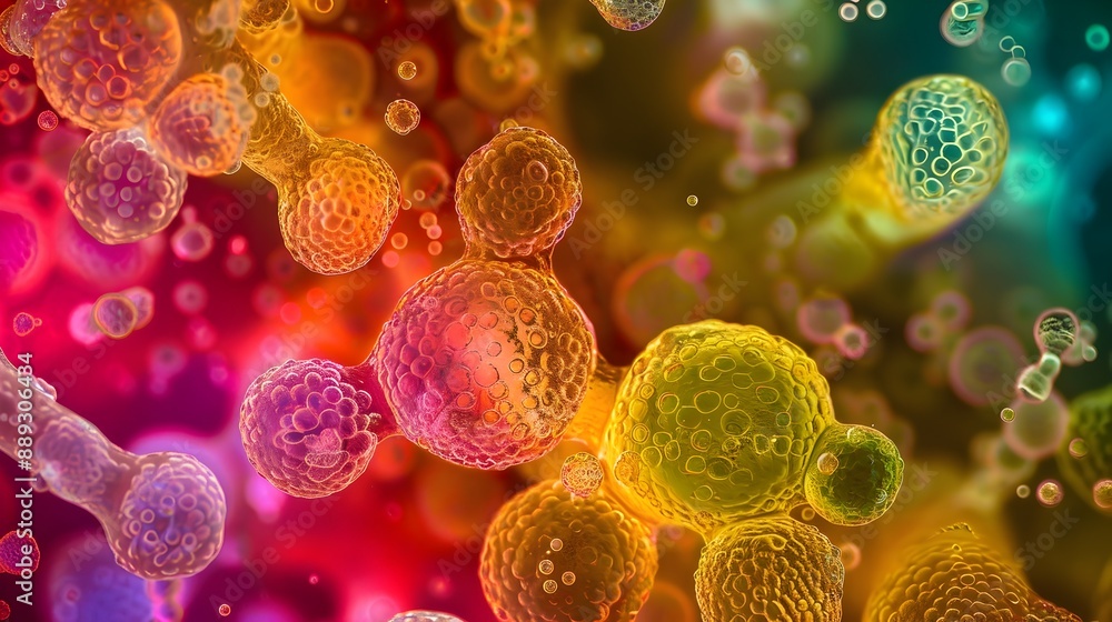 Aufkleber vibrant microscopic organic texture abstract background for science and technology concepts