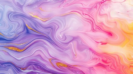 Fototapeta premium Create a fluid, swirling abstract pattern with a marbling effect in shades of purple, pink, and gold