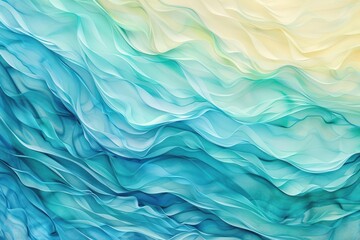 Obraz premium Design an abstract pattern with organic shapes and flowing lines, reminiscent of a watercolor painting, in shades of blue and green