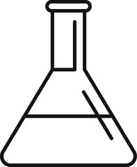 Line drawing of a conical flask containing liquid, perfect for representing chemical experiments