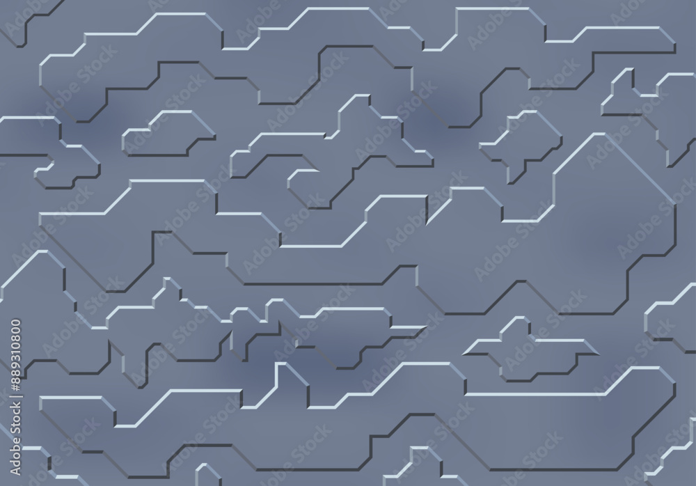 Poster Background with metallic panels texture, wires and circuit. Spaceship hull wall, technology background