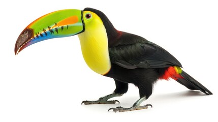 Fototapeta premium Keel-Billed Toucan full body on white background
