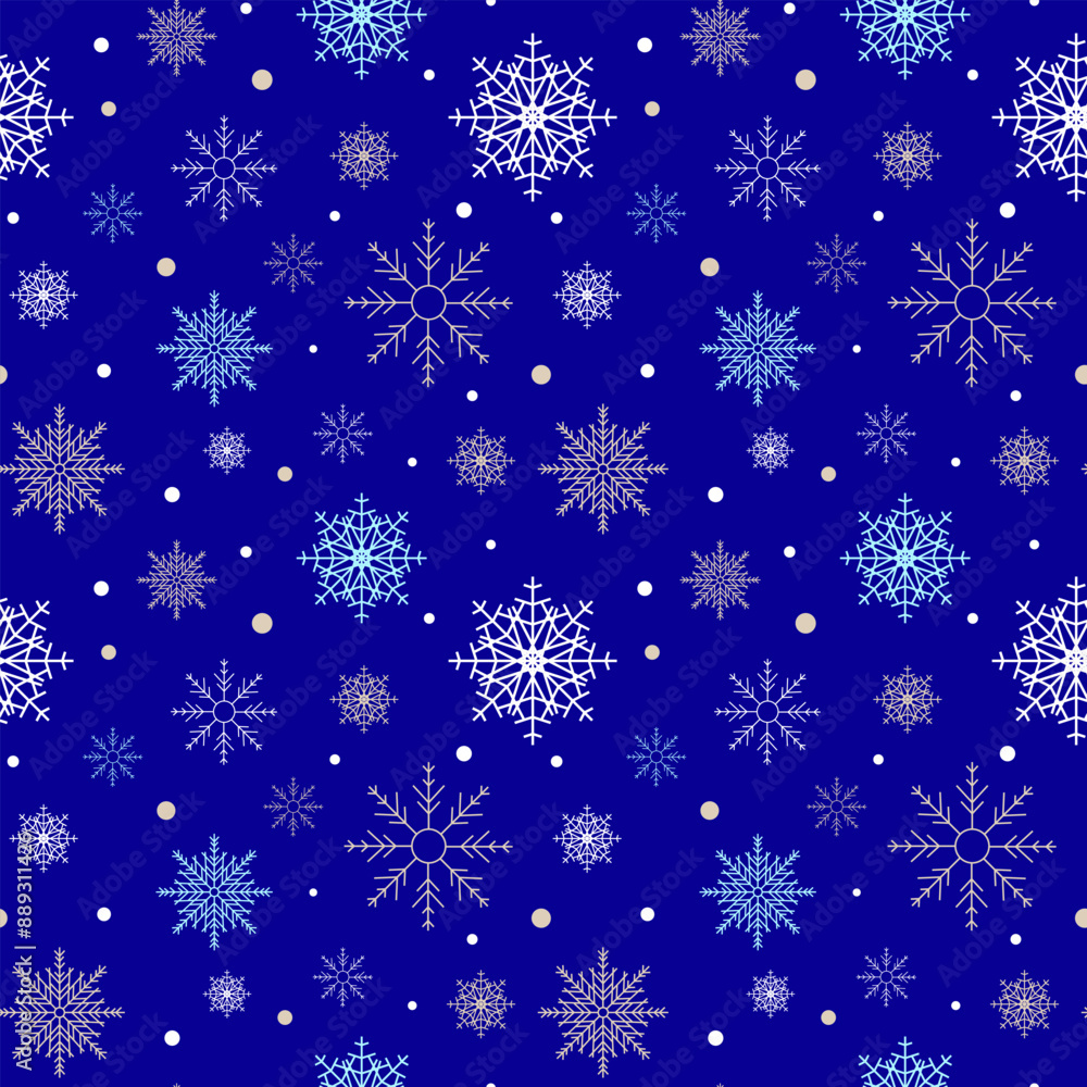 Poster seamless snowflake pattern. winter background. pixel perfect christmas pattern. grouped and layered 