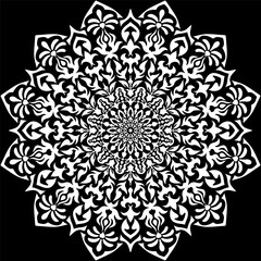 Fototapeta premium Round ornament pattern. Stencil. Mandala. Ethnic decorative background. Vector illustration